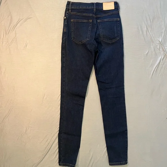 Everlane High Rise Skinny Ankle Jeans Dark Wash Size 24 Womens - Picture 2 of 4